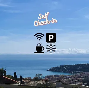 Appartement Le View, Climatise Vue Panoramique, Parking Gratuit, Wifi, Menton